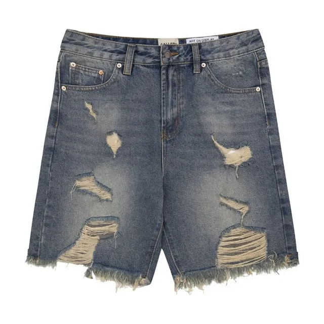 Distressed Denim Shorts Ripped and Frayed