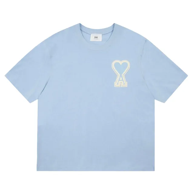 AMI Paris Heart Logo T-Shirt Embroidered Heart A