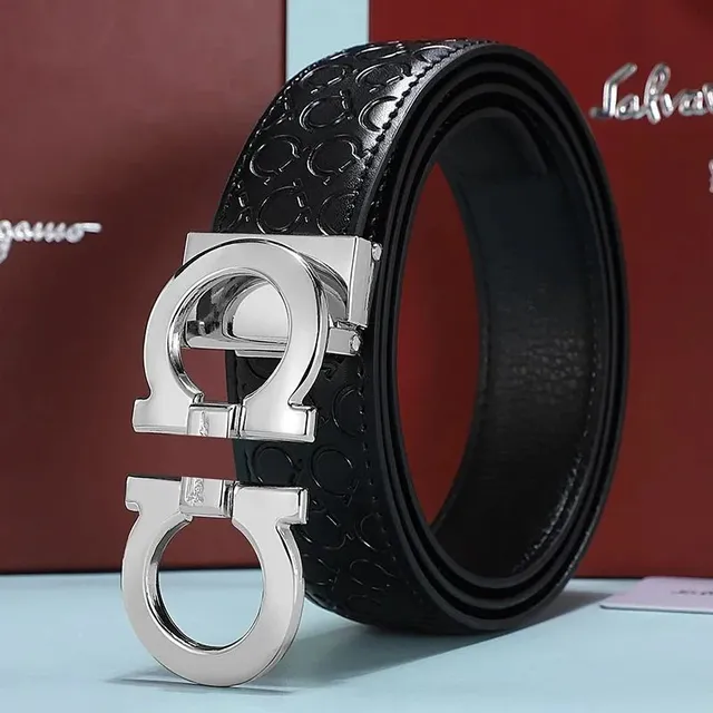 Ferragamo Gancini Belt Embossed Leather
