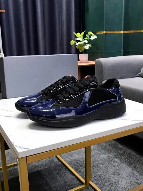 Prada Linea Rossa Sneaker Navy Patent Leather