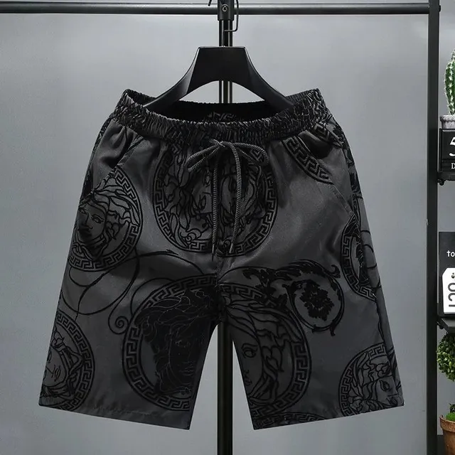 Versace Medusa Print Shorts Black Medusa Pattern