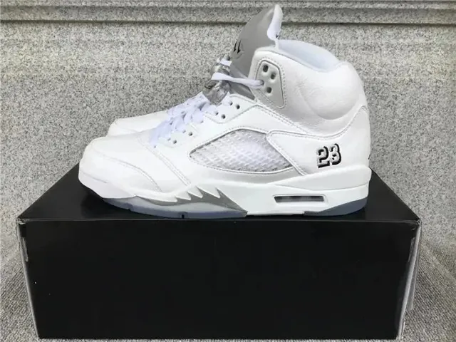 Air Jordan 5 White Grey