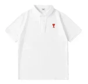 AMI Paris Polo Shirt Red Heart Logo