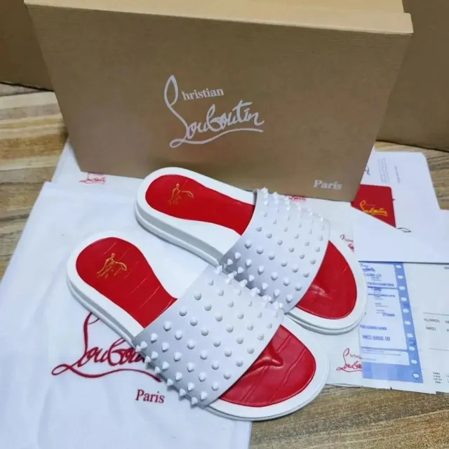Christian Louboutin Louis Junior Spikes Studded Slide