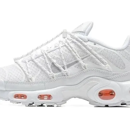 Nike Air Max Plus Triple White with Orange Air Units