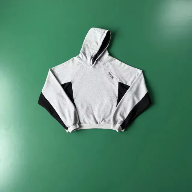 Amiri Cropped Hoodie Two-Tone Panel
