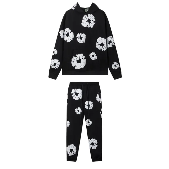Balenciaga Logo Print Hoodie and Joggers Set Cloud Logo