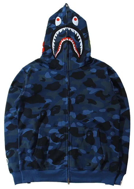 BAPE Shark Hoodie Blue Camo