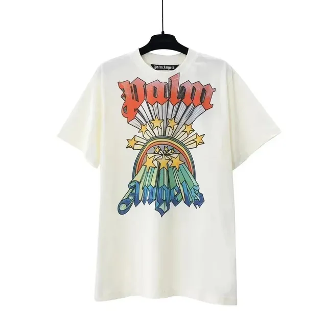 Palm Angels Graphic Tee Rainbow Stars Logo