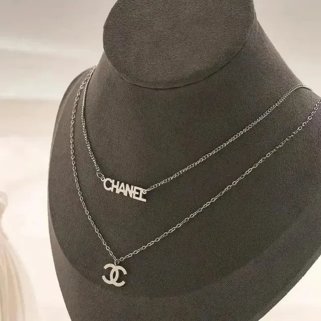 Chanel CC Logo Necklace Double Chain