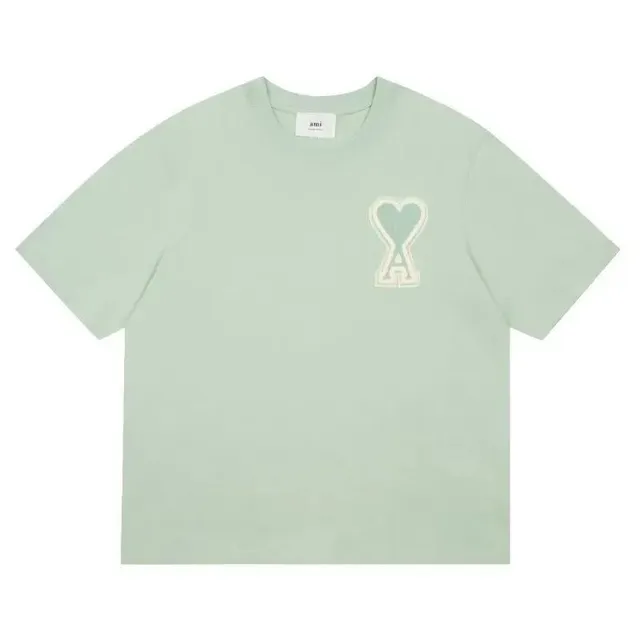 AMI Paris Heart Logo T-Shirt Mint Green