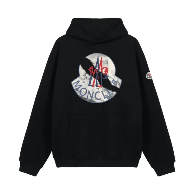 Moncler Hooded Sweatshirt Mountain Logo Print