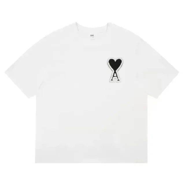 AMI Paris Heart Logo T-Shirt Black Heart Patch