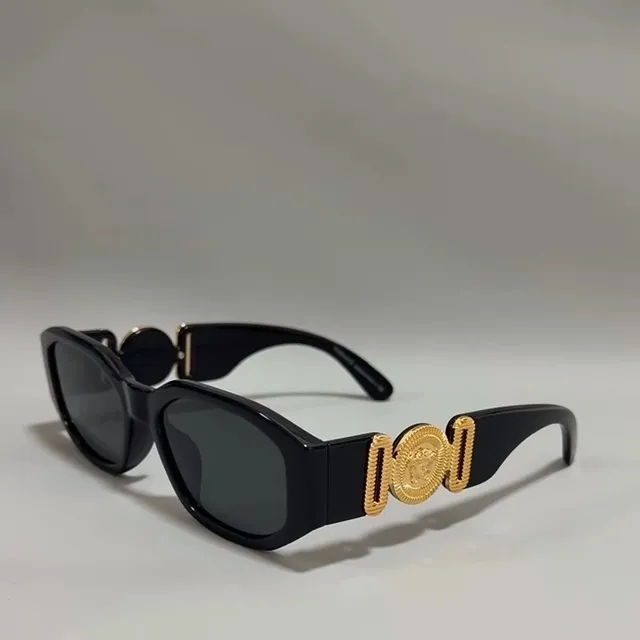 Versace Medusa Sunglasses Black Frame with Gold Medusa Emblem