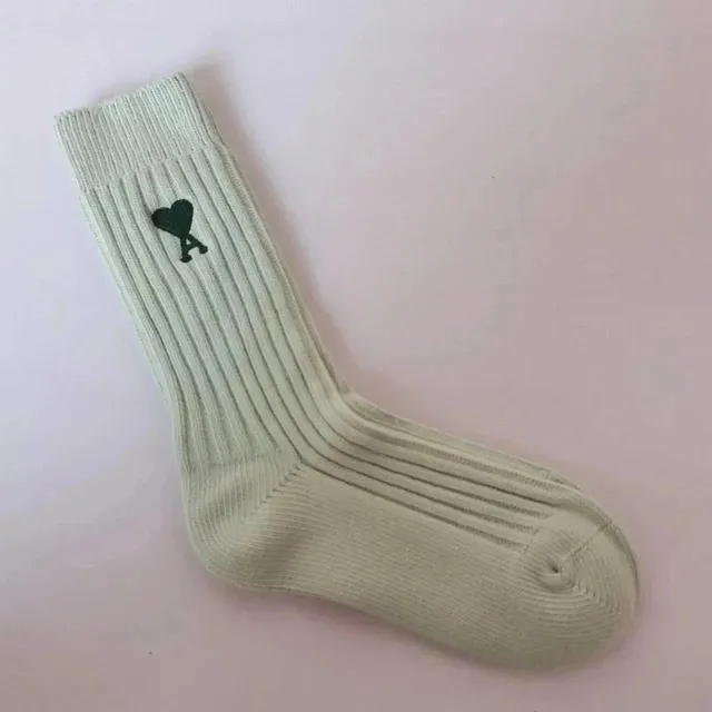 AMI Paris Ribbed Sock Heart Logo