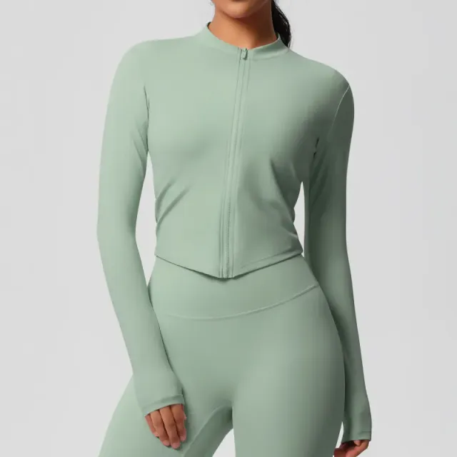 7106 zipper jacket-basil green