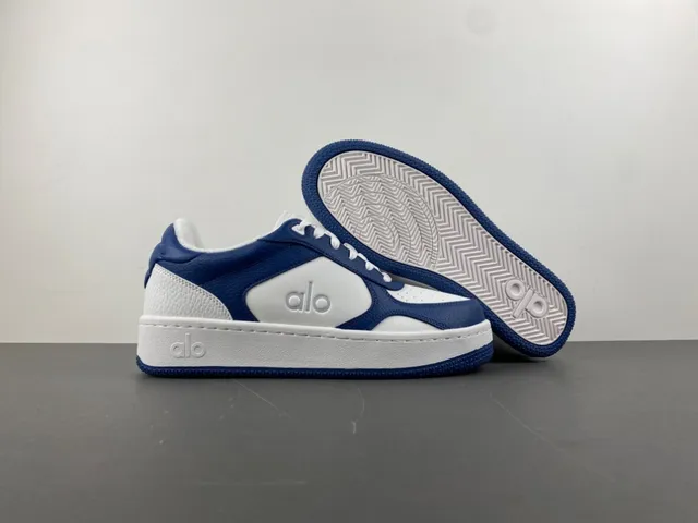 Alo Yoga Court Sneaker Navy and White