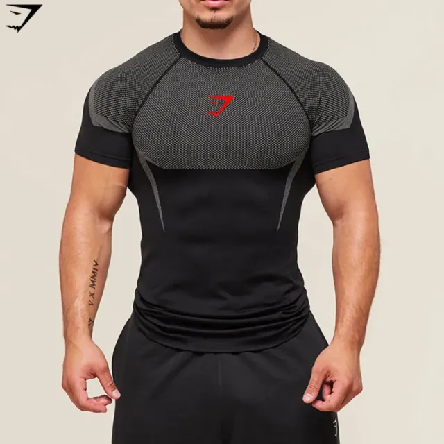Gray net--red logo