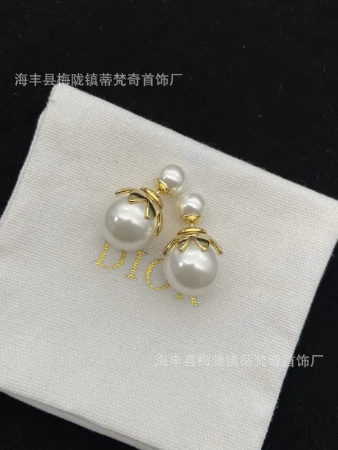 Dior Tribales Earrings Pearl and Gold-tone