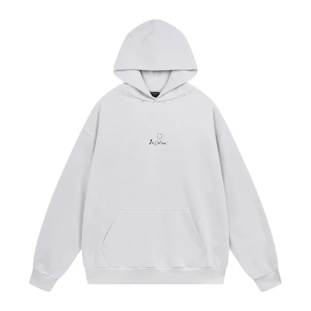 Balenciaga Hooded Sweatshirt Je t'aime Embroidery