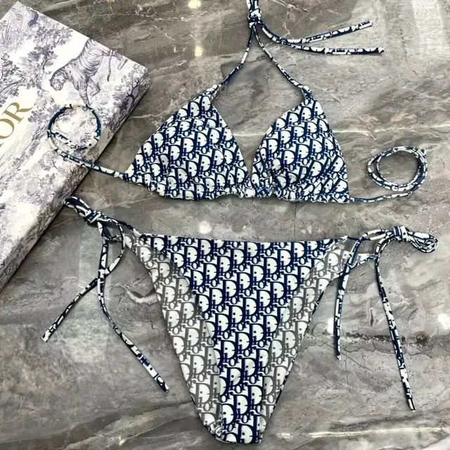 Dior Bikini Set Oblique Logo Print