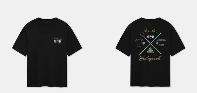 Amiri Graphic T-Shirt Hollywood Pool Cue Print