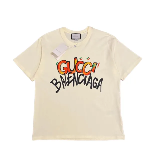 Graphic T-Shirt Gucci Balenciaga Logo Print