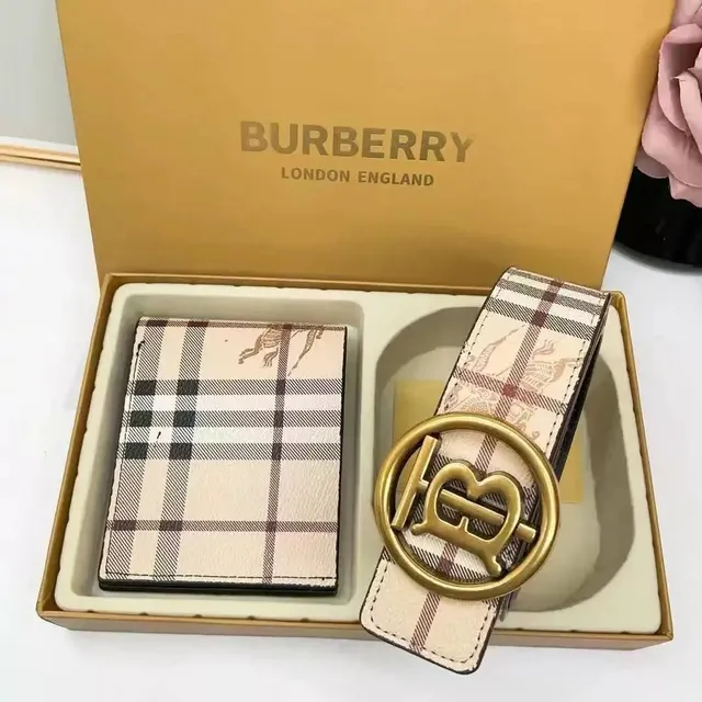 Burberry Check Belt and Wallet Set Classic Check