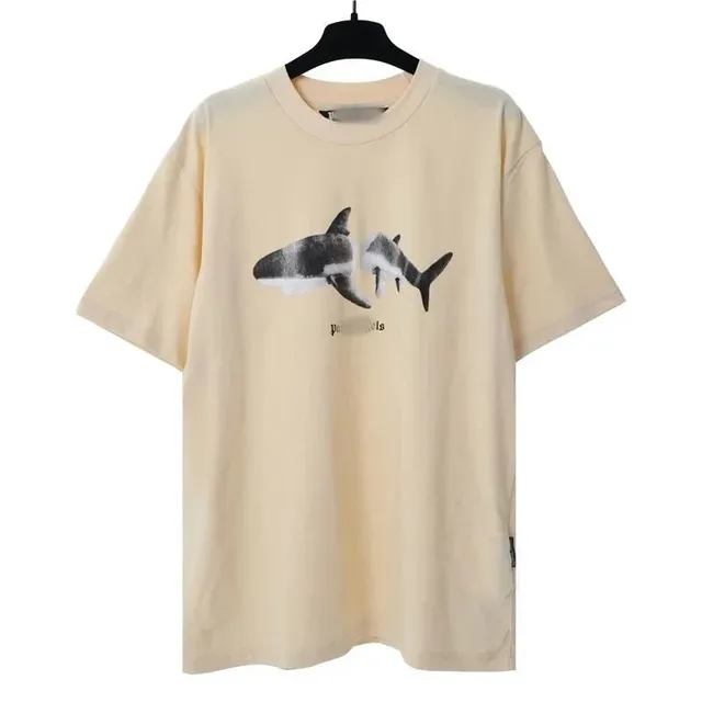 Palm Angels Shark Graphic Tee Shark Print