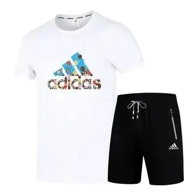 Adidas T-Shirt and Shorts Set Floral Logo