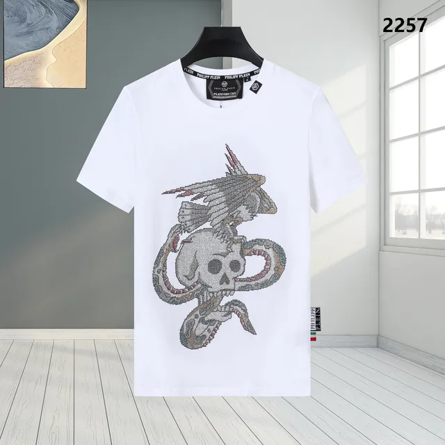 Philipp Plein Graphic T-Shirt Crystal Skull and Snake