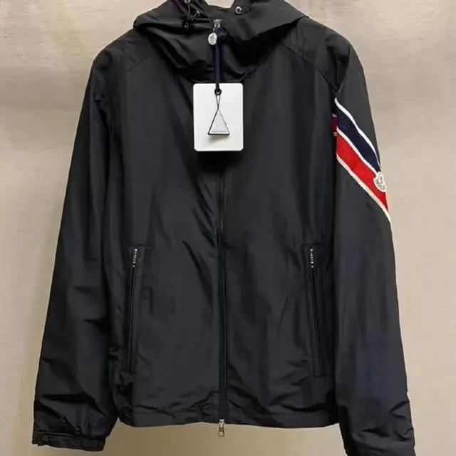 Moncler Windbreaker Jacket Logo Stripe Sleeve