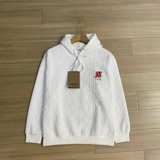 Burberry Cable-Knit Hoodie Monogram Patch