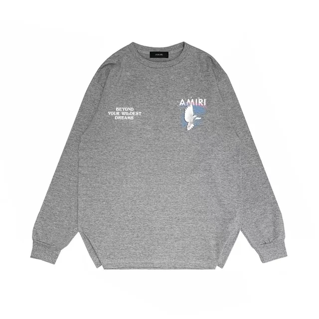 Amiri Long-Sleeve Crewneck Dove Print