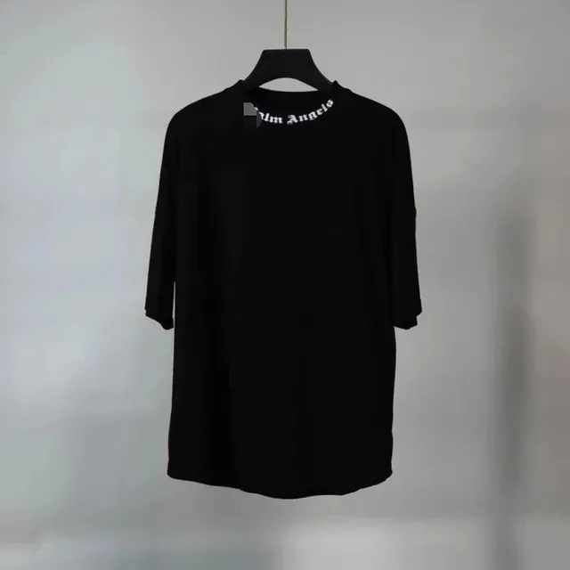 Palm Angels Logo T-Shirt White Script Neck