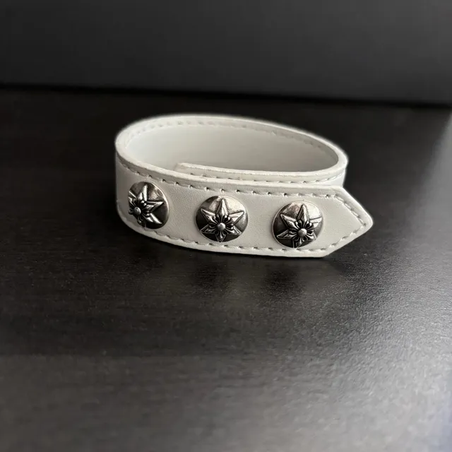 Chrome Hearts Cuff Bracelet Triple Cross Stud