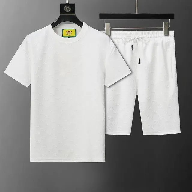 Adidas × Gucci T-Shirt and Shorts Set GG Embossed