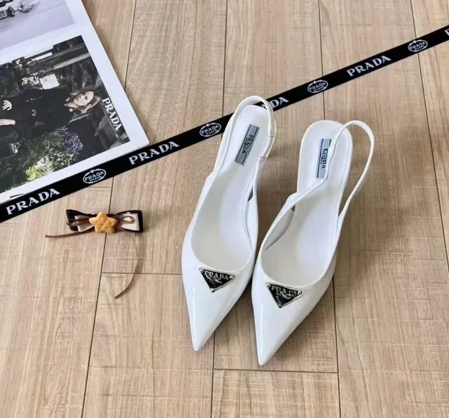 Prada Slingback Pump Triangular Logo