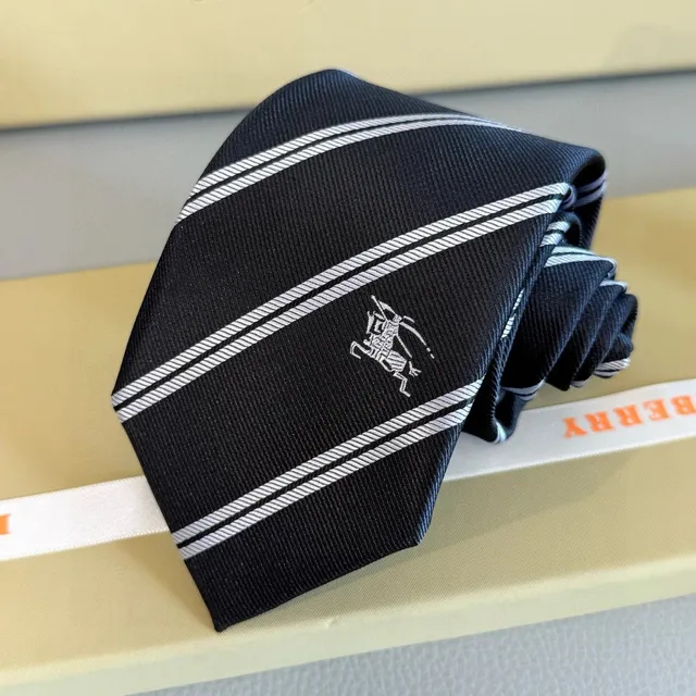 Burberry Striped Tie Equestrian Knight Logo
