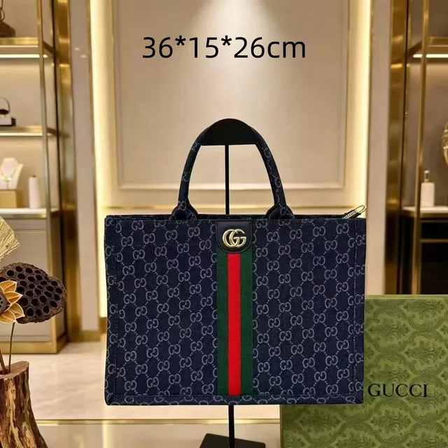 Gucci Tote Bag GG Monogram Web Stripe