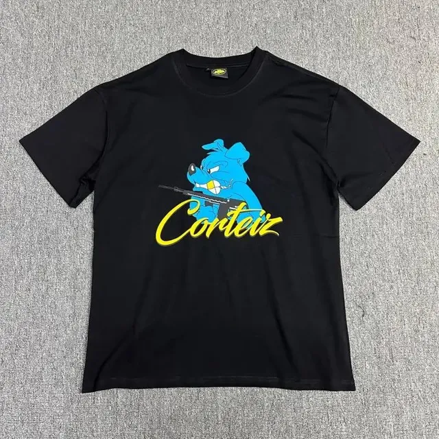 Corteiz Graphic Tee Blue Wolf Print