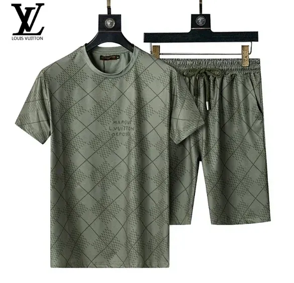 Louis Vuitton Diamond Pattern Set Olive Green Monogram