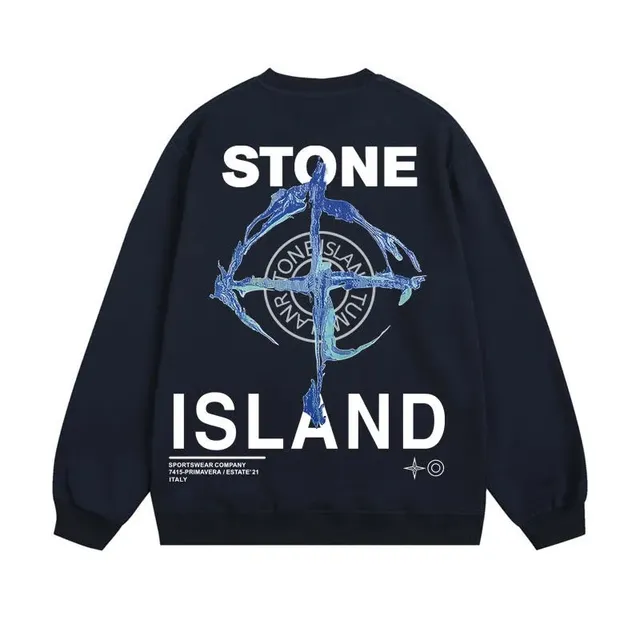Stone Island Crewneck Sweatshirt Cross Logo Print