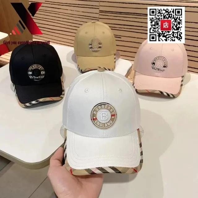 Burberry Baseball Cap Checkered Brim