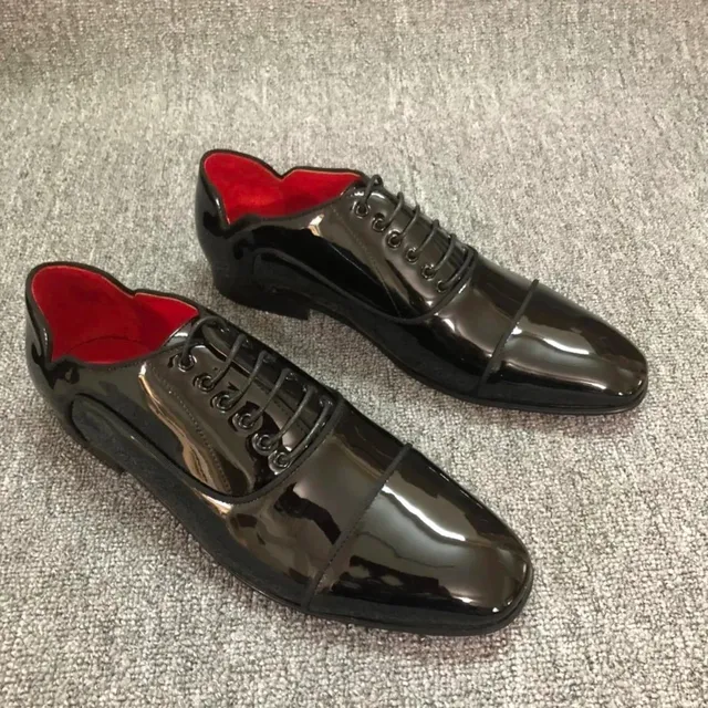 Christian Louboutin Cap-Toe Oxford Patent Leather with Red Sole