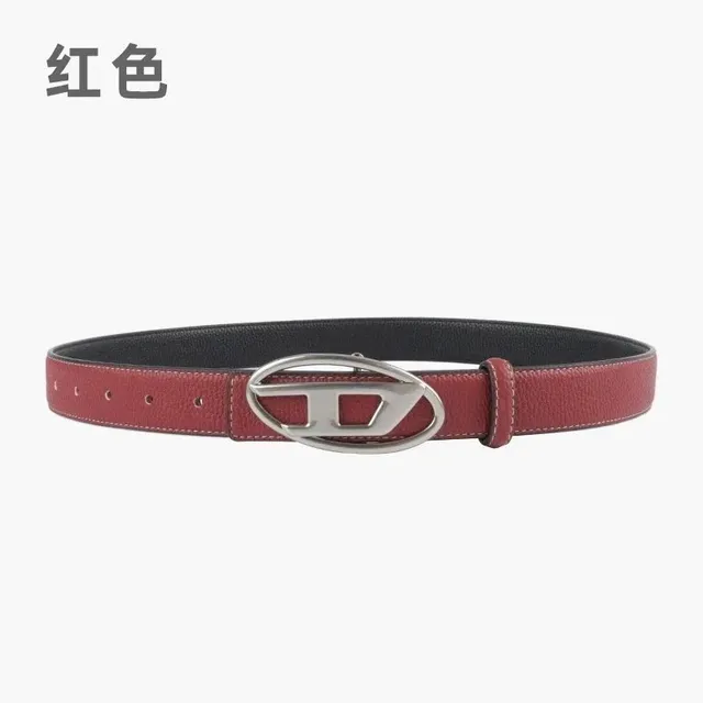 Diesel Belt Two-Tone Leather with Logo Buckle