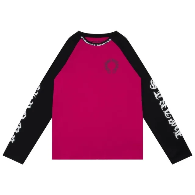 Long-Sleeve Raglan Tee Chrome Hearts Logo Print
