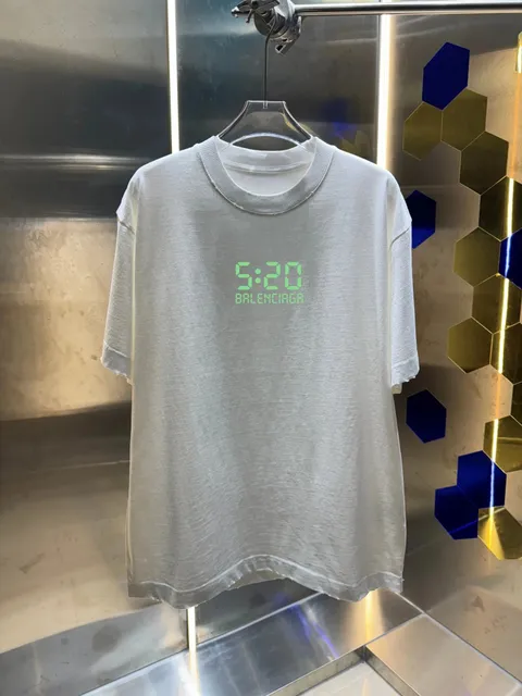 Balenciaga Digital Clock Tee Neon Green Print