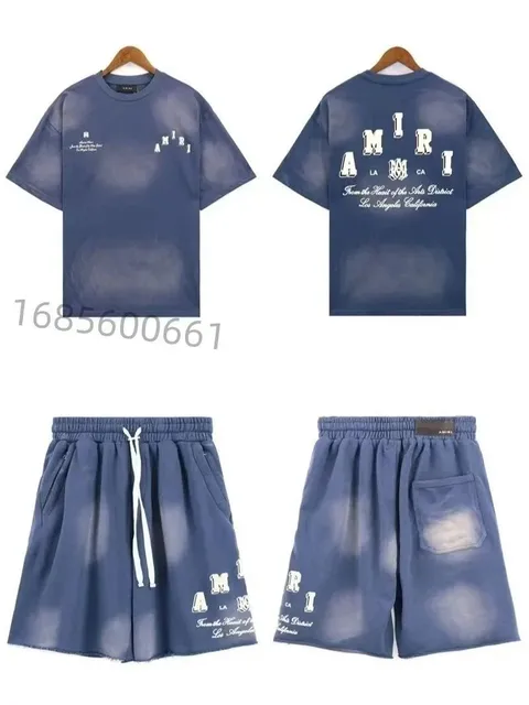 Amiri Shorts Set Washed Logo Print