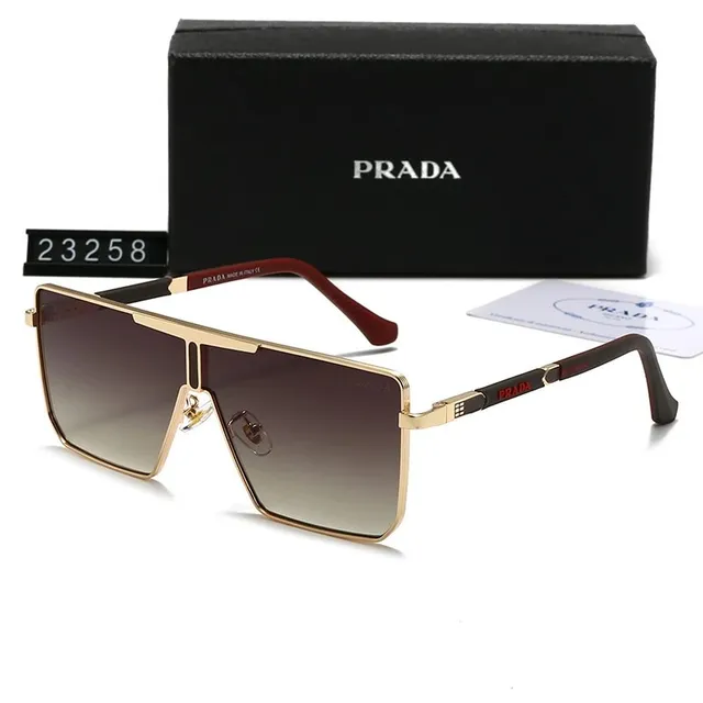 Prada Shield Sunglasses Gold Frame Brown Gradient Lens